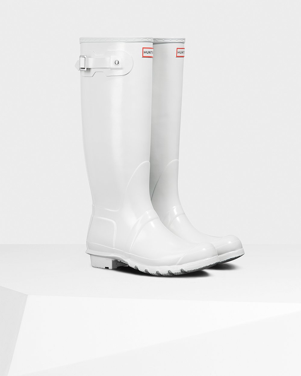 Women Hunter Original Gloss | Tall Rain Boots White | NZ-35490-XELD